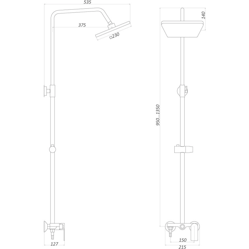 Душова система Globus Lux LAGUNA GLA-0005N-10-BB Фото - 1