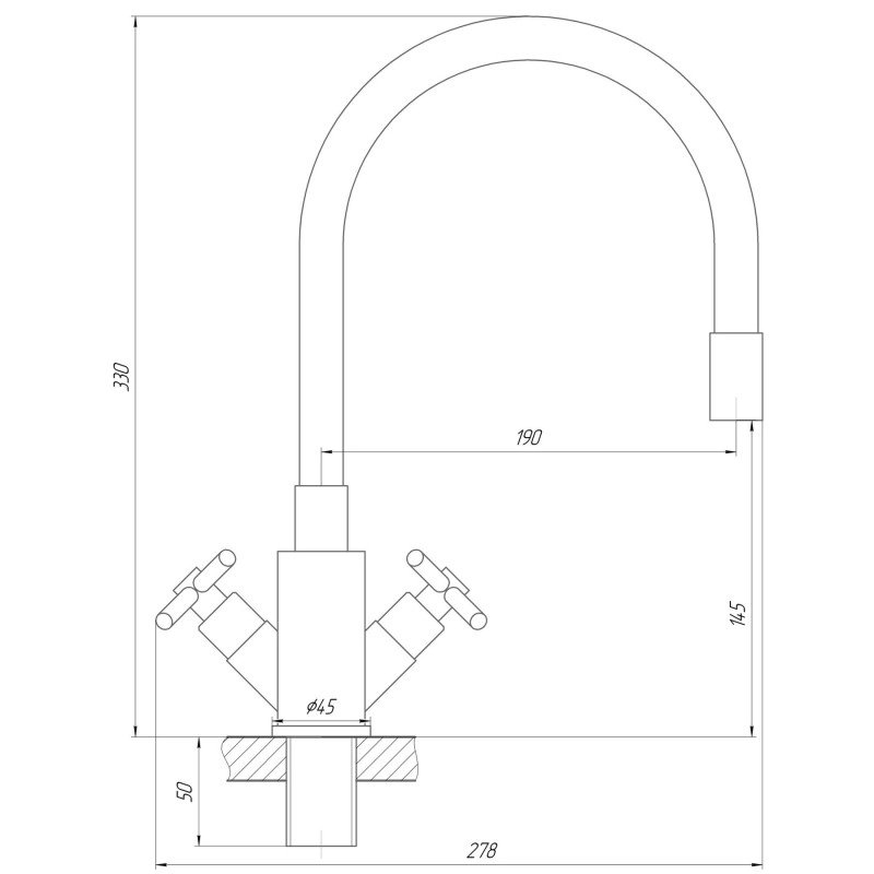 Змішувач для кухні Globus Lux DUKAT SD4-203SB Фото - 1