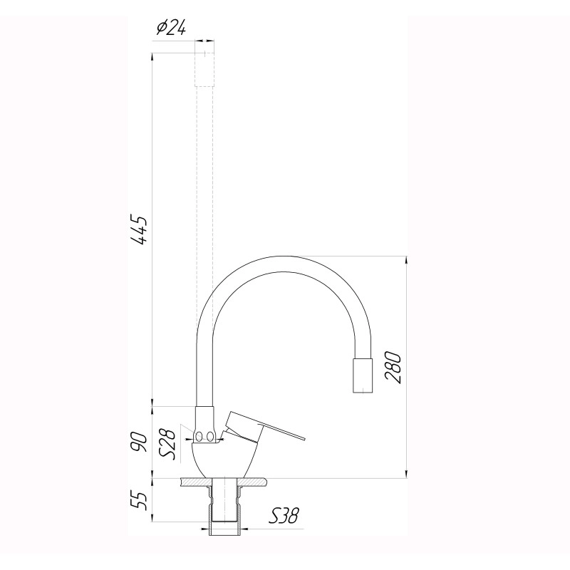 Смеситель для кухни Globus Lux MAIN MAIN SM-203SG Фото - 1