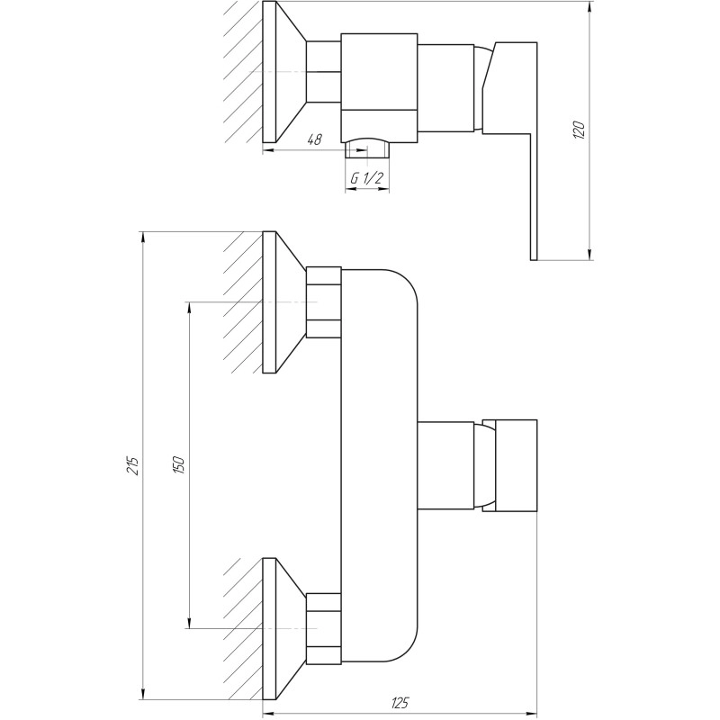 Змішувач для душу Globus Lux Milano GLM-105N-11-Graphite Фото - 1