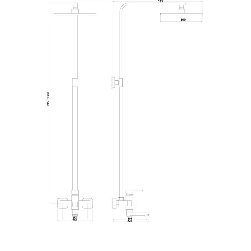 Душевая система Globus Lux MILANO VAN-GLM-0026-10-BB Фото - 1
