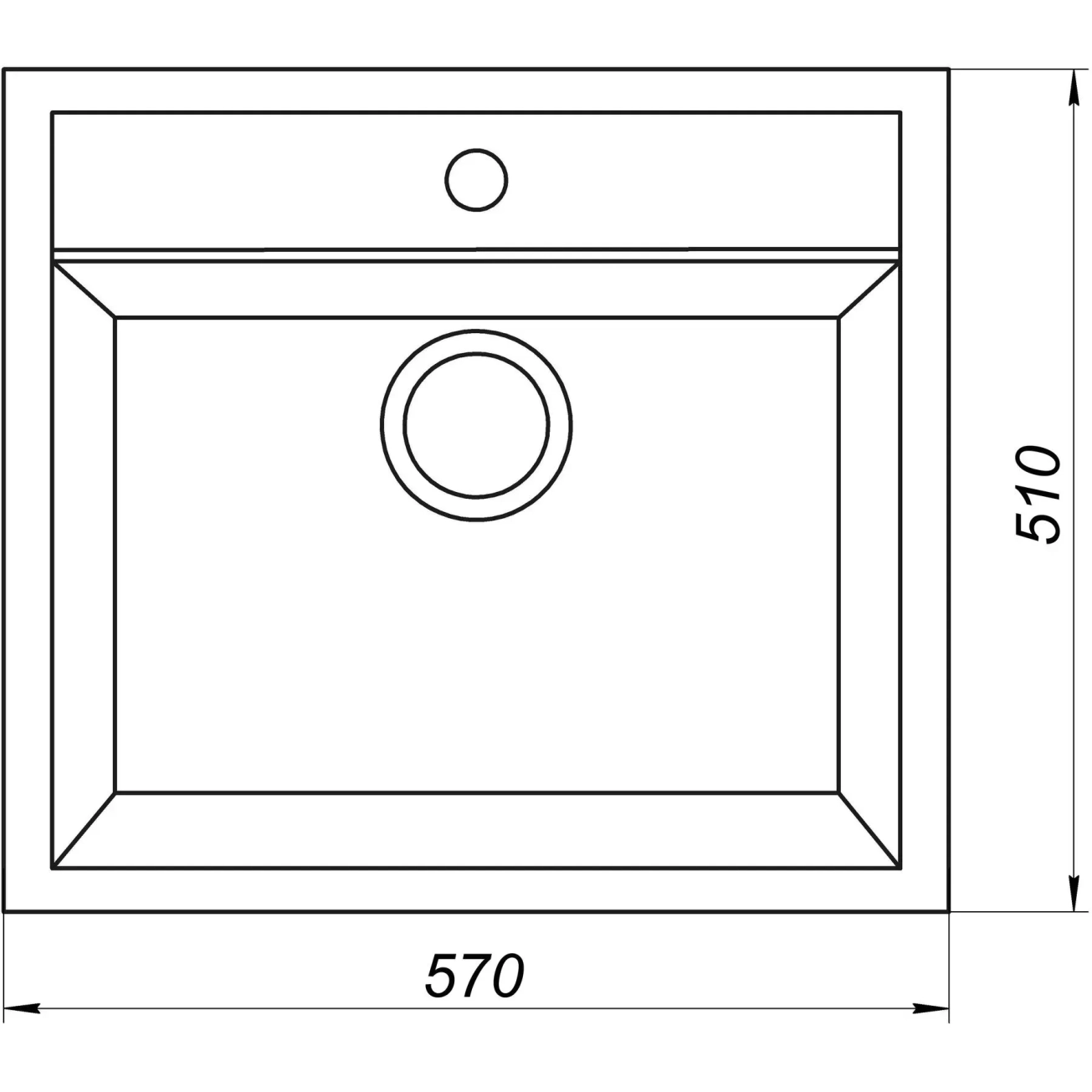 Гранітна мийка Globus Lux VOLTA  мокко 570х510мм Фото - 4