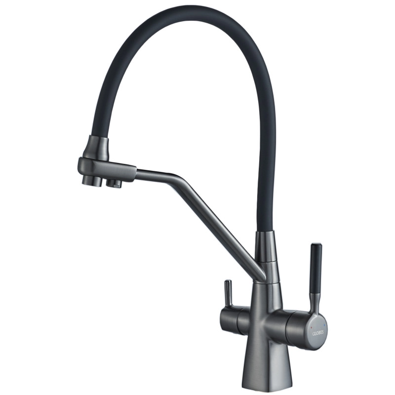 Змішувач для кухні під осмос Globus Lux GLLR-0700-L-11-01 гофрований Фото - 2