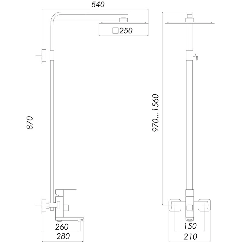 Душова система Globus Lux SICILIA PLUS-SBQ-SH-02-BB Фото - 1
