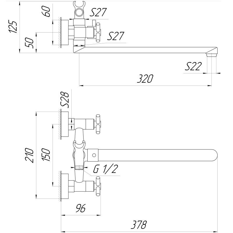 Змішувач для ванни Globus Lux DUKAT SD4-208 Фото - 1