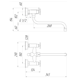Змішувач для ванни Globus Lux DUKAT SD4-208L Фото - 1