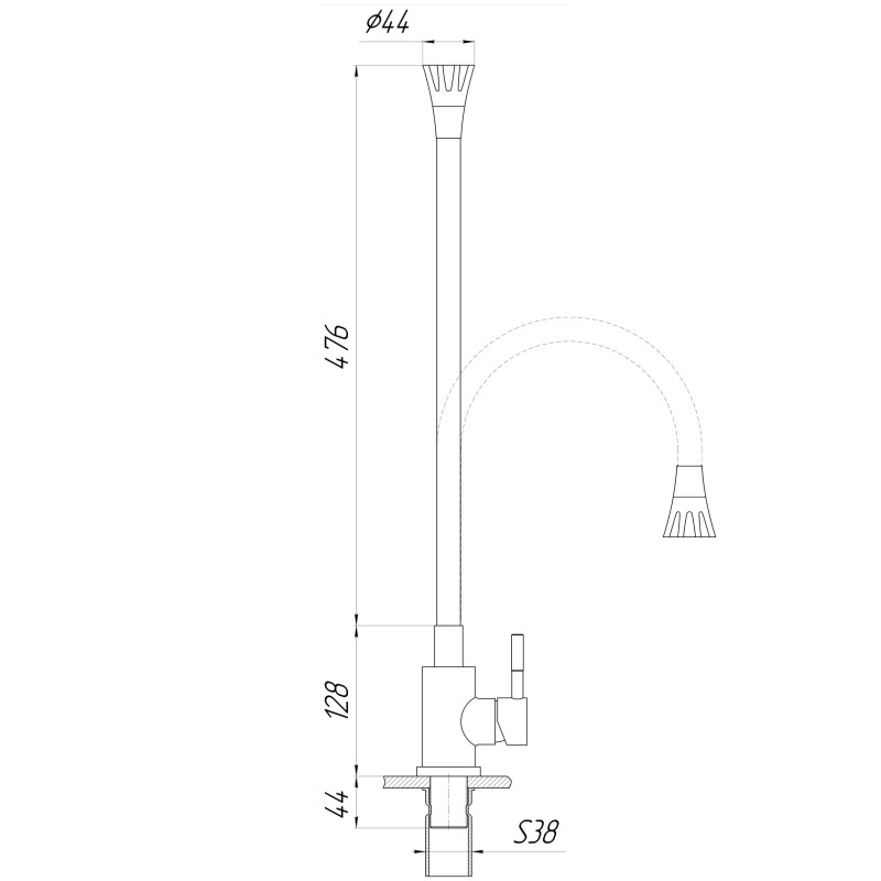 Змішувач для кухні Globus Lux Alpen SBT1-203SA-G03 Фото - 1