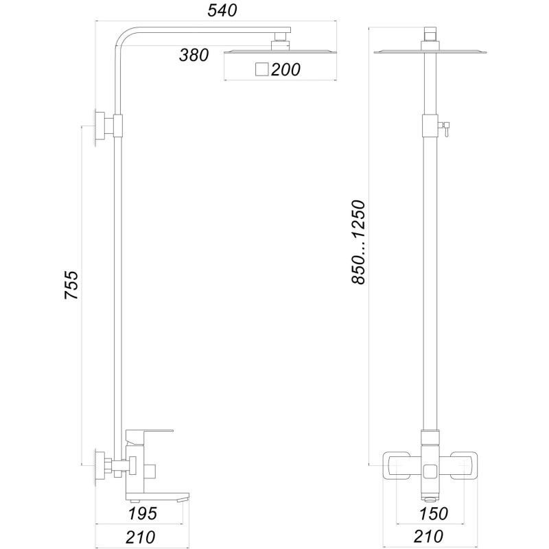 Душова система Globus Lux Kubus SKU-SH-200 Фото - 1
