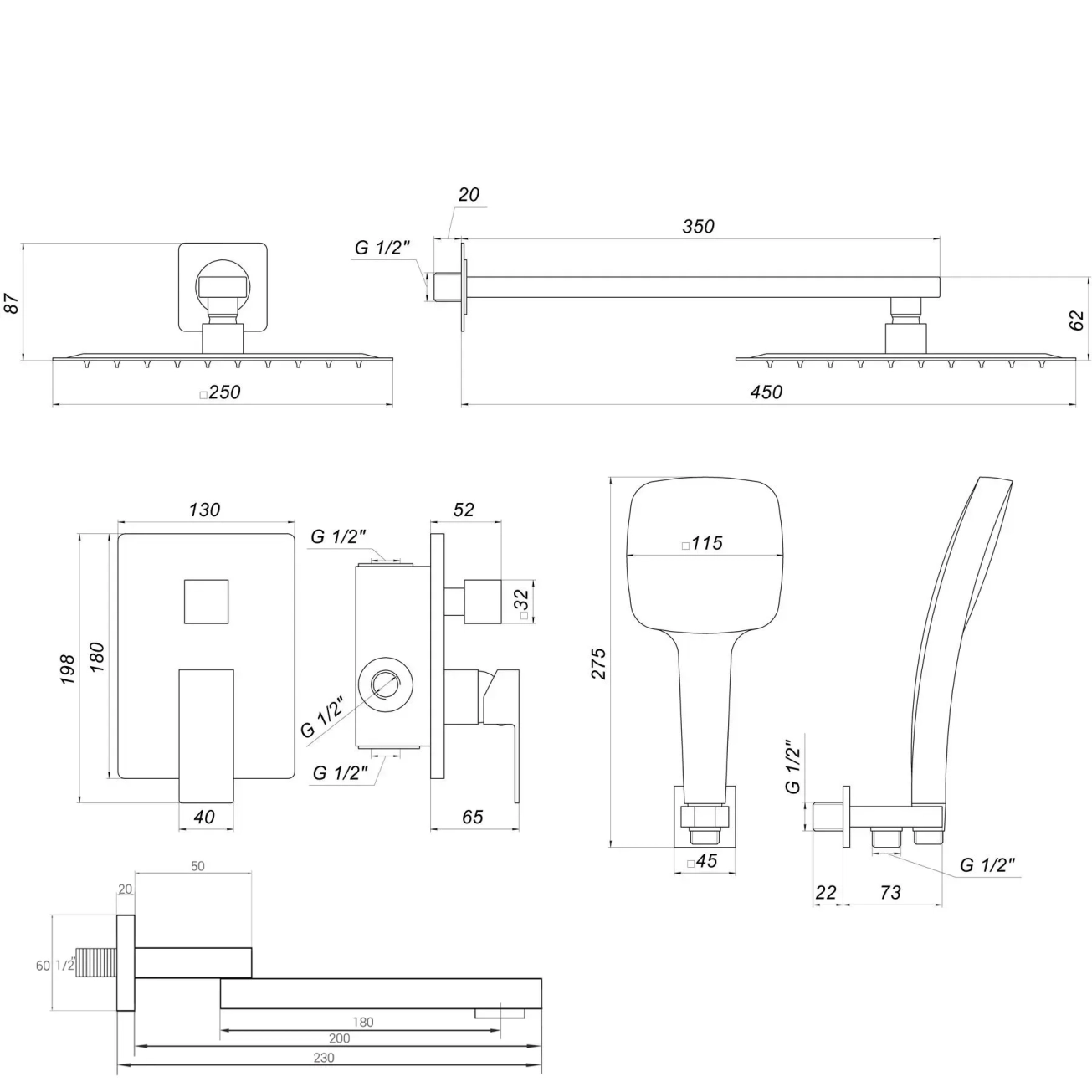 Душевая система Globus Lux GLM-305N-BB-SMART Фото - 1