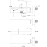 Змішувач для ванної Globus Lux BONN GLB-0102N Фото - 1