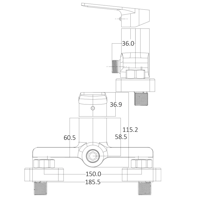 Змішувач для душу Globus Lux BONN GLB-0105N Фото - 1