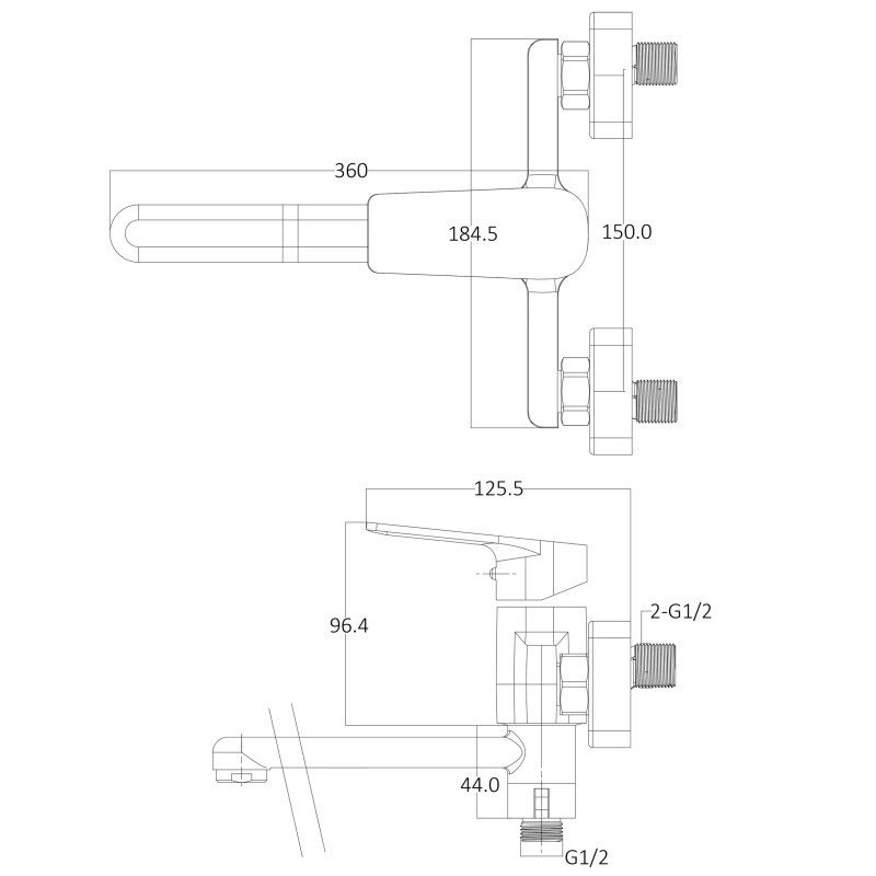 Смеситель для ванной Globus Lux BONN GLB-0208 Globus Lux BONN GLB-0208 Фото - 1