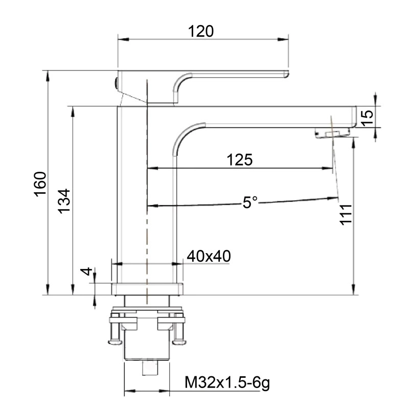 Смеситель для умывальника Globus Lux PIANO GLPN-0401 Фото - 1
