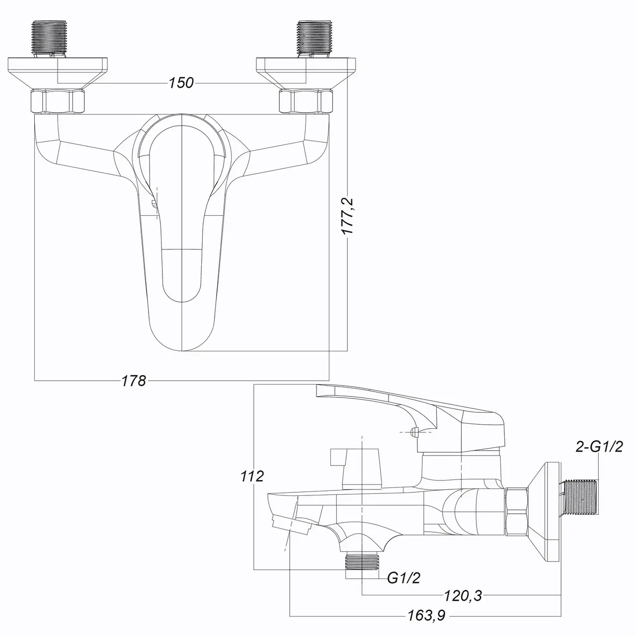 Змішувач для ванної Globus Lux Solly GLSO-0102NE Фото - 5