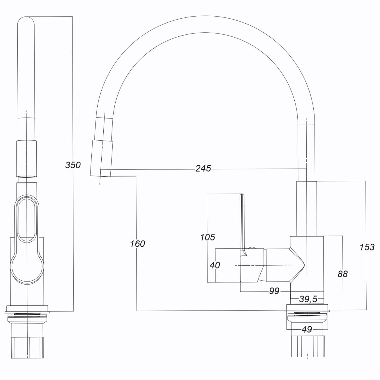 Змішувач для кухні Globus Lux Dolly GLD-0203LR-BL Фото - 1