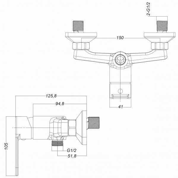 Змішувач для душу Globus Lux Dolly GLD-0105N Фото - 1
