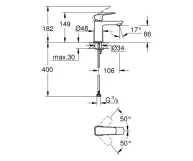 Смеситель для умывальника Grohe Cubeo, однорычажный, S-SiZE, черный матовый (1016992430) Фото - 1