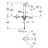Смеситель для умывальника Grohe Cubeo, однорычажный, XL-SiZE, хром (1017290000) Фото - 3