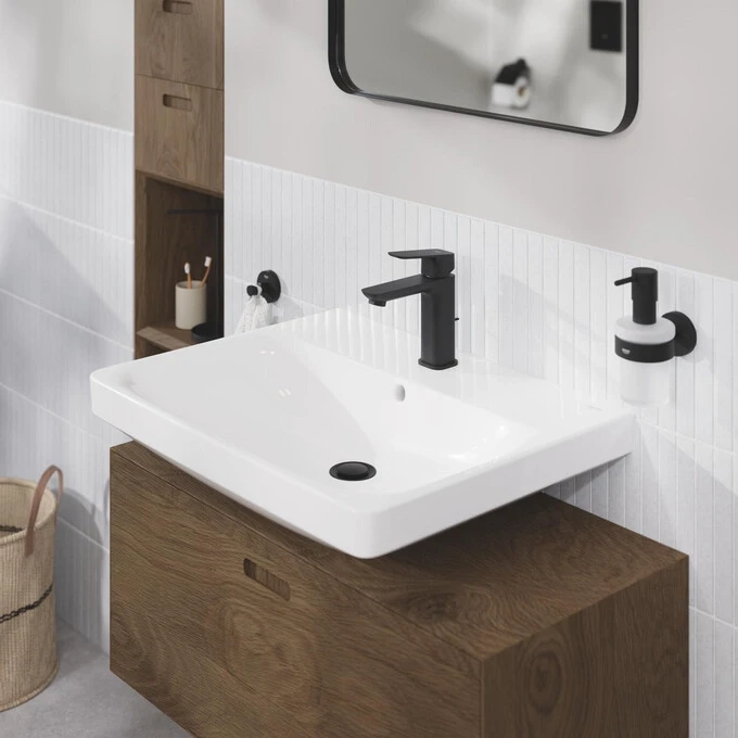 Змішувач для раковини Grohe Cubeo pop-up чорний матовий (1017492430) Фото - 1