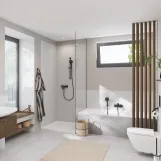 Смеситель для ванны Grohe Cubeo, однорычажный, с душевым гарнитуром, черный матовый (1018142430) Фото - 12