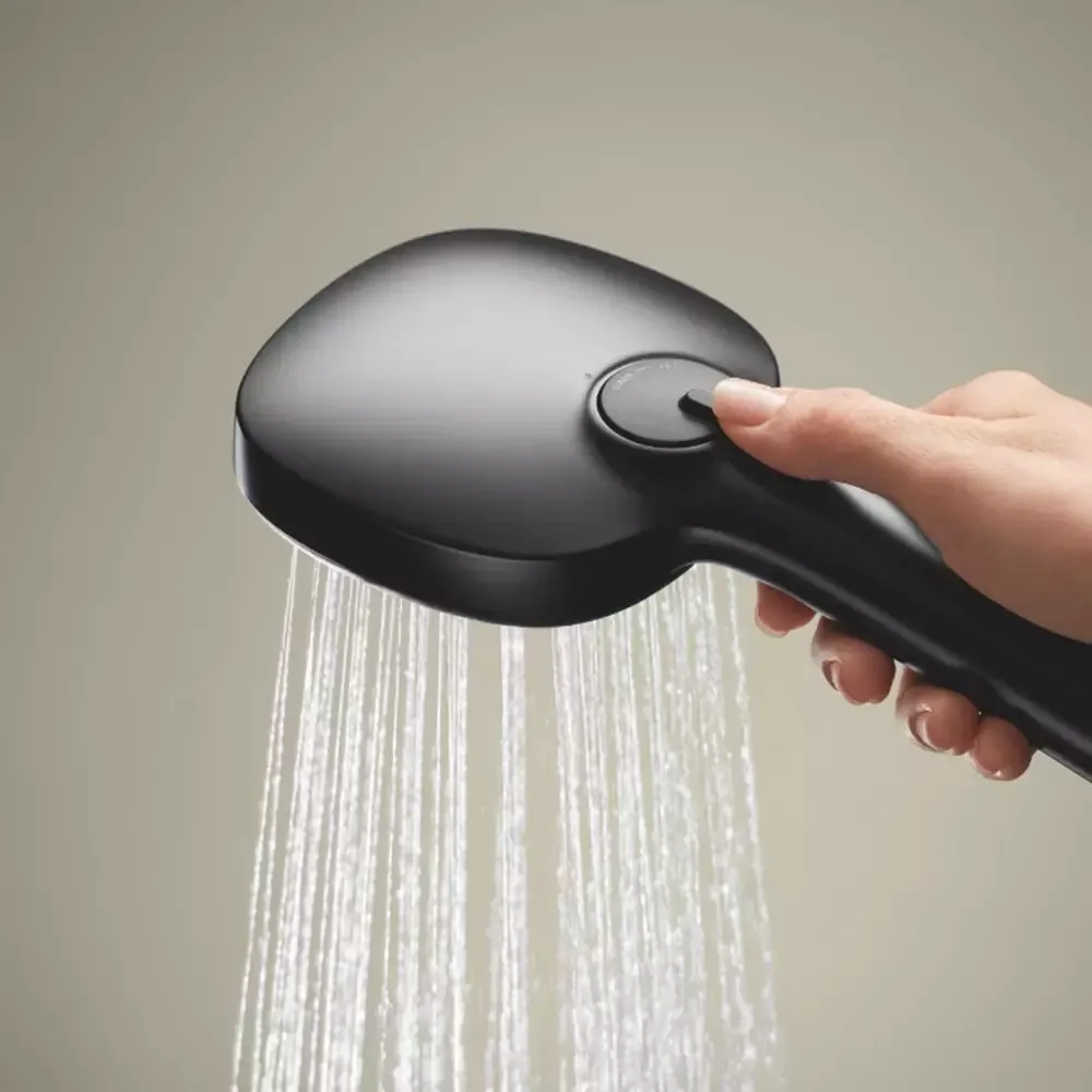 Смеситель для душа Grohe Cubeo однорычажный, с душевым гарнитуром, черный матовый (1018252430) Фото - 4