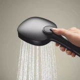 Змішувач для душу Grohe Cubeo одноважільний, з душовим гарнітуром, чорний матовий (1018252430) Фото - 4