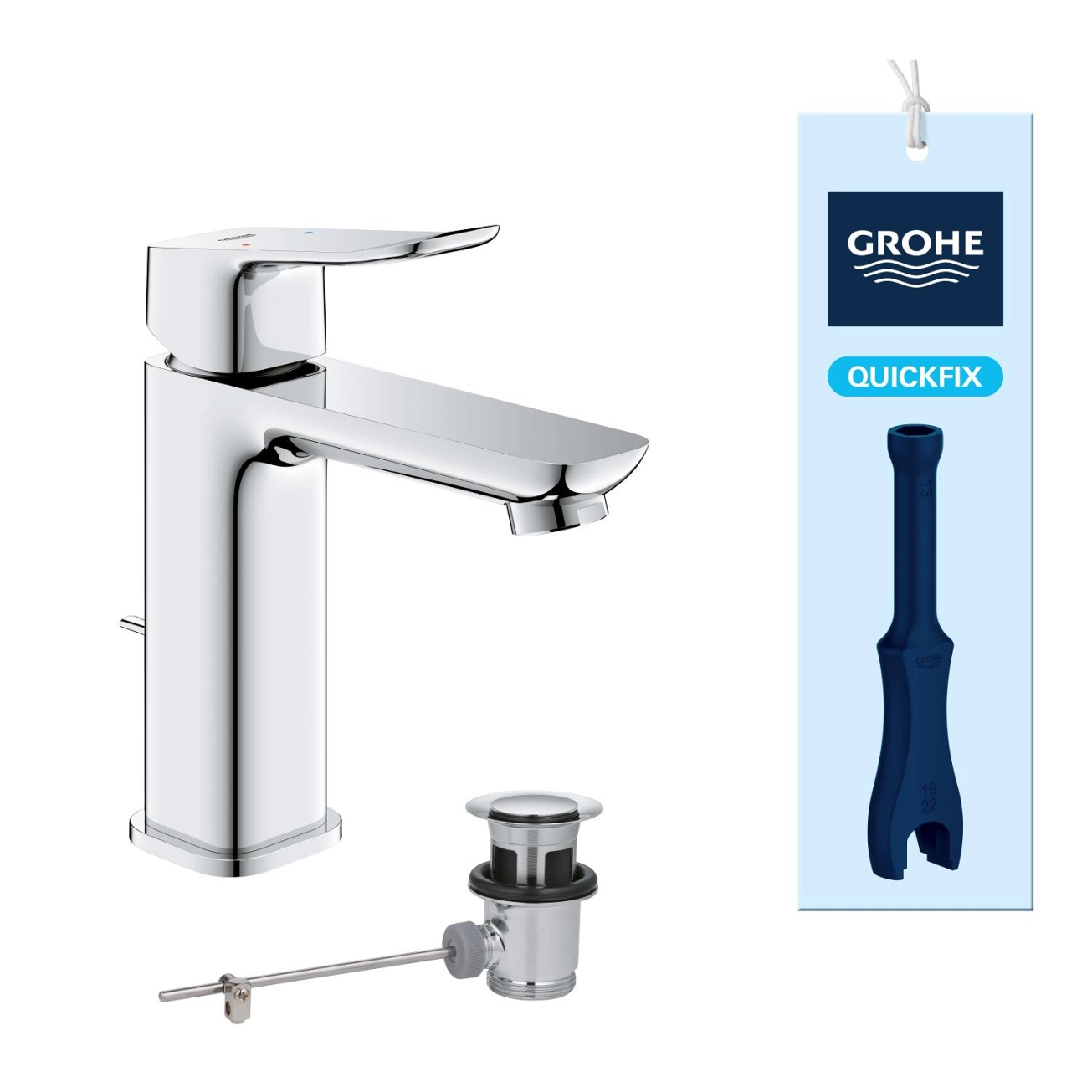Змішувач для раковини Grohe QuickFix Dice M-Size 1018320000 з донним клапаном Фото - 3