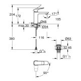 Змішувач для раковини Grohe QuickFix Dice ES M-Size 1018360000 з донним клапаном Фото - 1