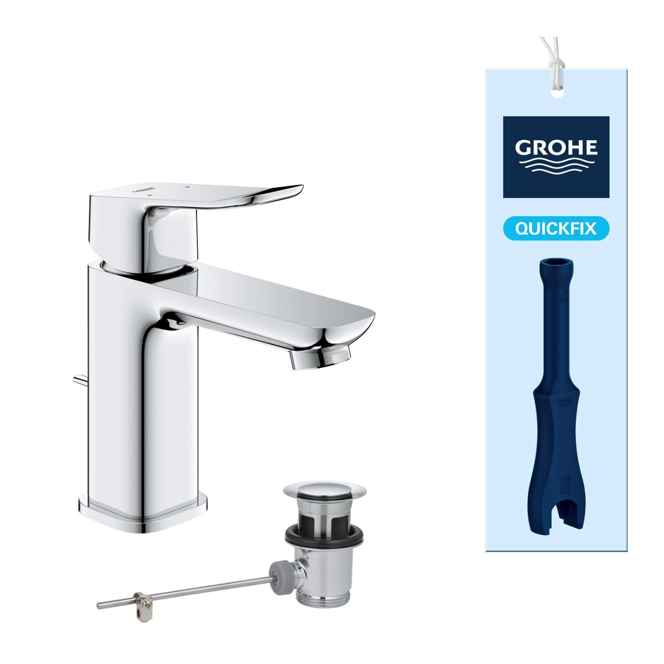 Смеситель для раковины Grohe QuickFix Dice S-Size 1018560000 с донным клапаном Фото - 3