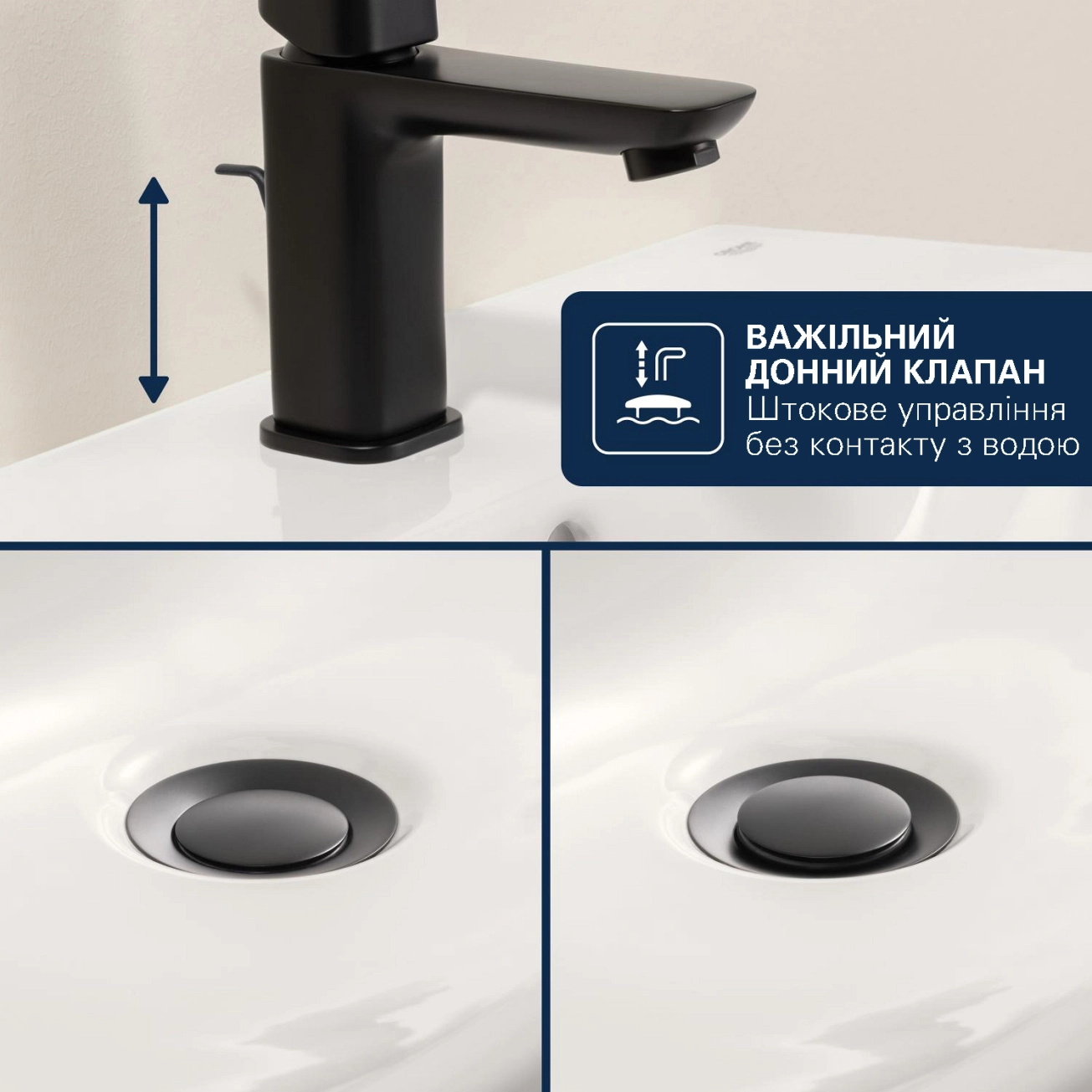 Смеситель для раковины Grohe QuickFix Dice S-Size 1018562430 с донным клапаном Фото - 7