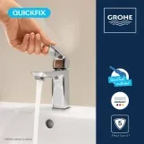 Смеситель для раковины Grohe QuickFix Dice S-Size 1018570000 с донным клапаном Фото - 5