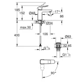 Смеситель для раковины Grohe QuickFix Dice ES S-Size 1018610000 с донным клапаном Фото - 1