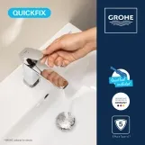 Смеситель для раковины Grohe QuickFix Dice ES S-Size 1018610000 с донным клапаном Фото - 5