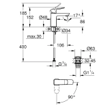 Змішувач для раковини Grohe QuickFix Dice ES S-Size 1018612430 з донним клапаном Фото - 1