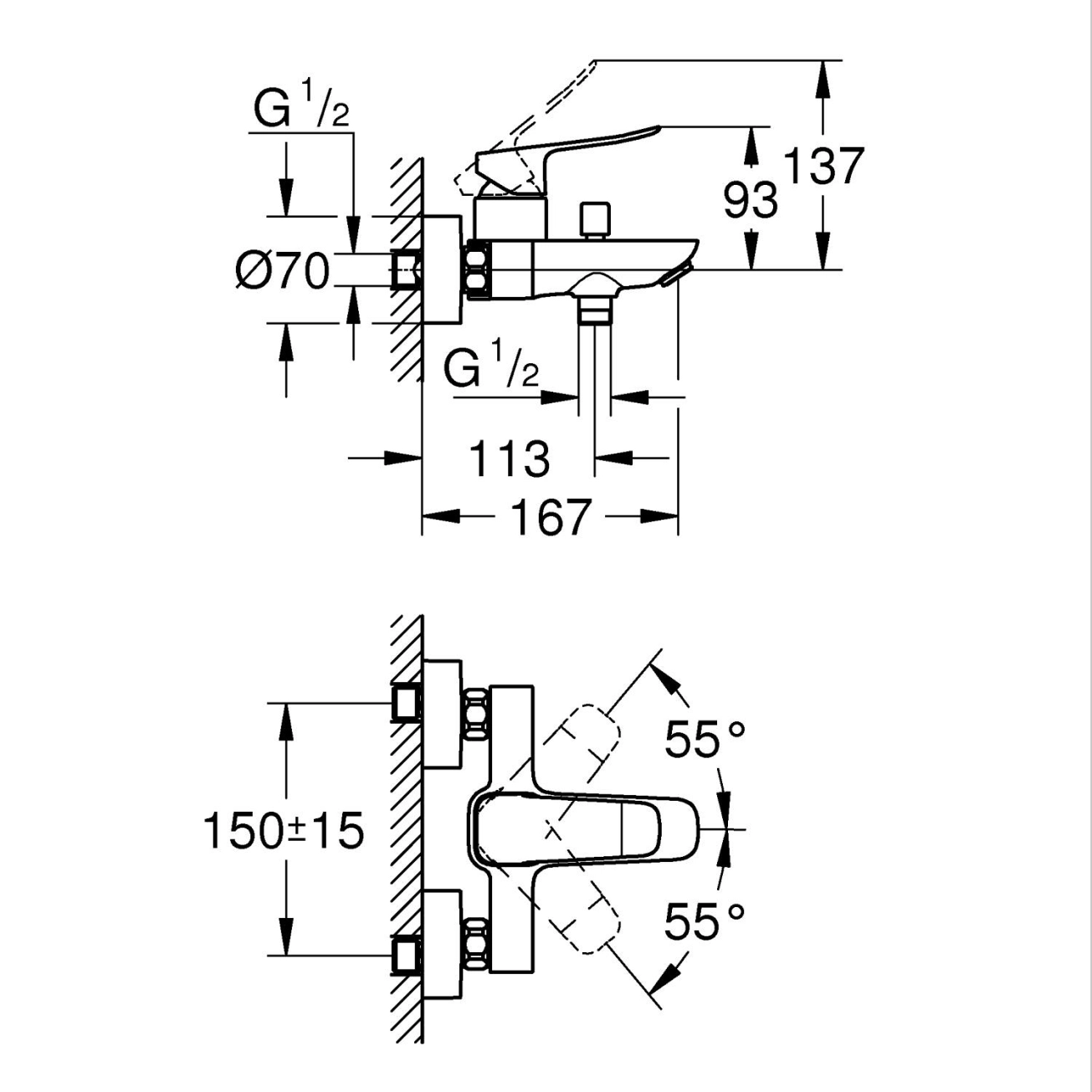 Змішувач для ванни Grohe QuickFix Dice 1018720000 Фото - 1