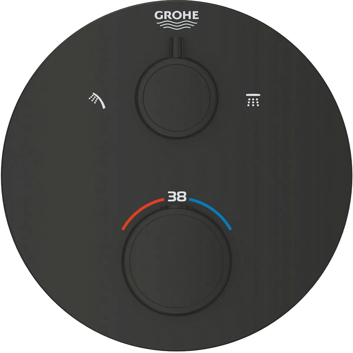 Термостатический смеситель скрытого монтажа для душа Grohe Grohtherm с переключателем на 2 положения ванна/душ, черный матовый (1022082430) Фото - 2