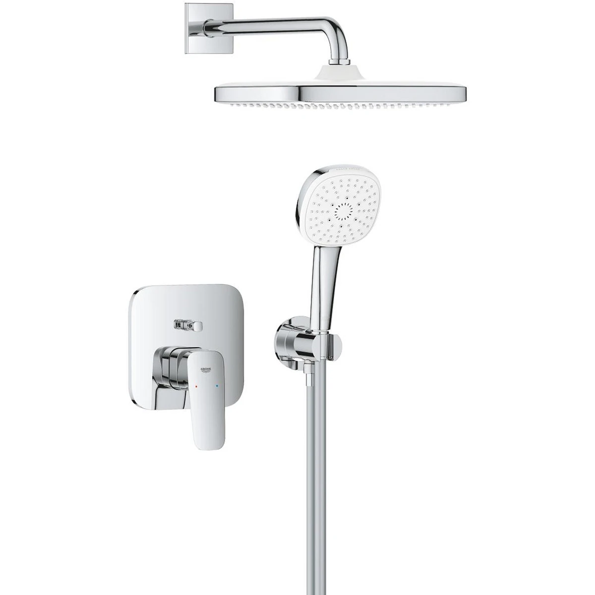 Набор для душа Grohe CUBEO (верхний душ, смеситель на ванну ПМ, душевой набор), хром (1053360000) Фото - 1