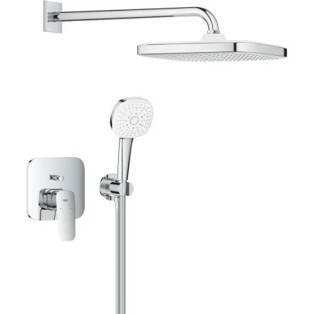 Набор для душа Grohe CUBEO (верхний душ, смеситель на ванну ПМ, душевой набор), хром (1053360000)