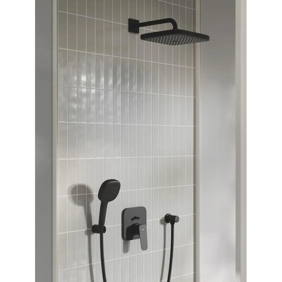 Набір для душу Grohe CUBEO (верхній душ, змішувач на ванну ПМ, душовий набір),  чорний матовий (1053362430) Фото - 10
