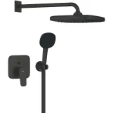 Набір для душу Grohe CUBEO (верхній душ, змішувач на ванну ПМ, душовий набір),  чорний матовий (1053362430)