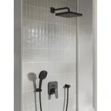 Набір для душу Grohe CUBEO (верхній душ, змішувач на ванну ПМ, душовий набір),  чорний матовий (1053362430) Фото - 10