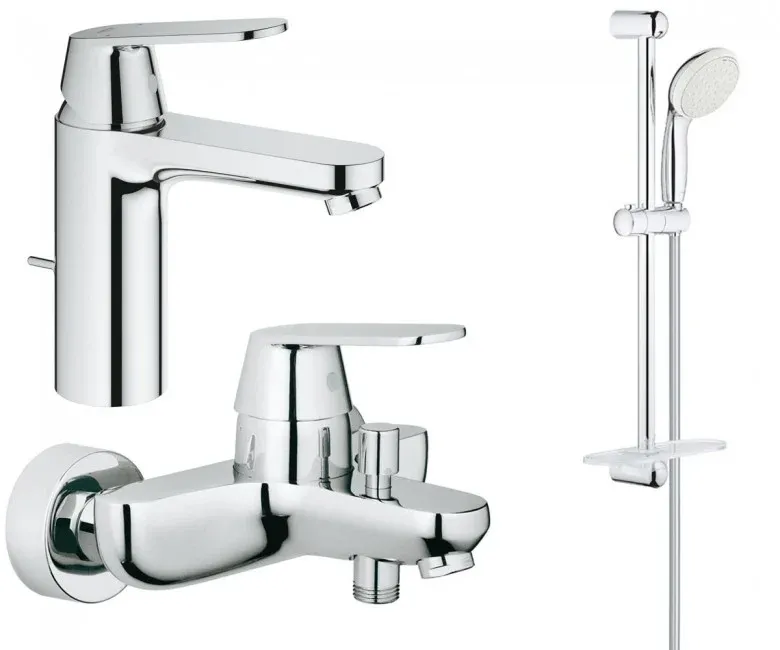 Комплект змішувачів Grohe Eurosmart Cosmopolitan з душовим гарнітуром, хром (126112M)