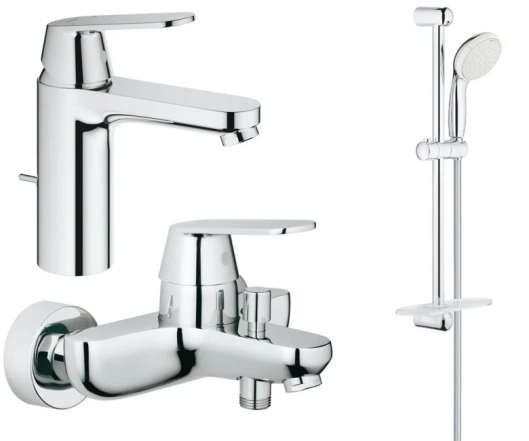 Комплект змішувачів Grohe Eurosmart Cosmopolitan з душовим гарнітуром, хром (126112M)