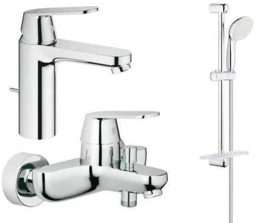 Комплект смесителей Grohe Eurosmart Cosmopolitan с душевым гарнитуром, хром (126112M)