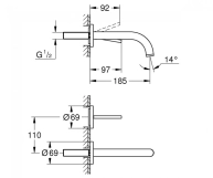 Змішувач для раковини Grohe Atrio M-Size (19287003) Фото - 1
