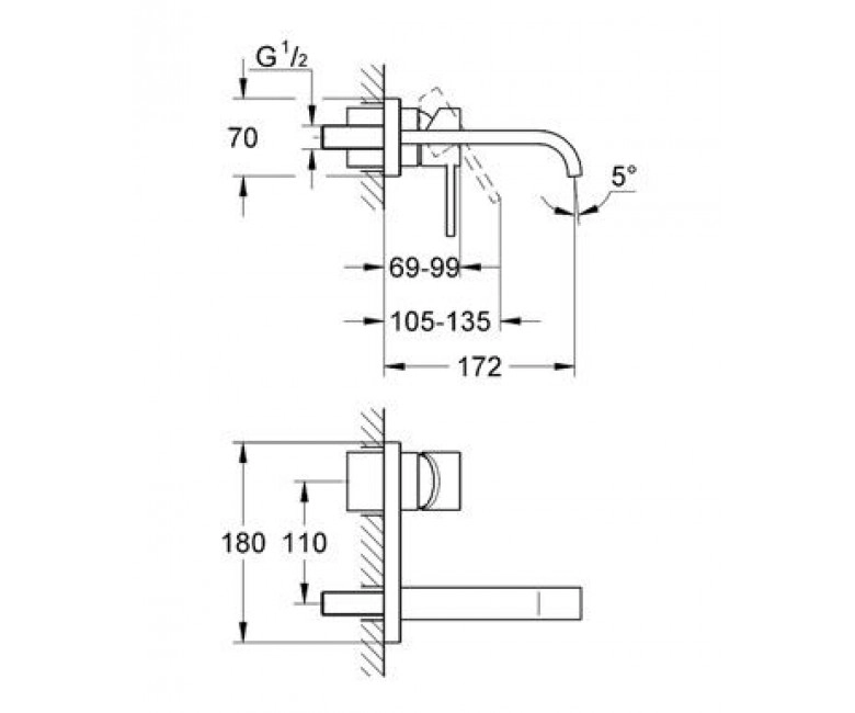 Змішувач для умивальника Grohe Allure S-Size (19309000) Фото - 1