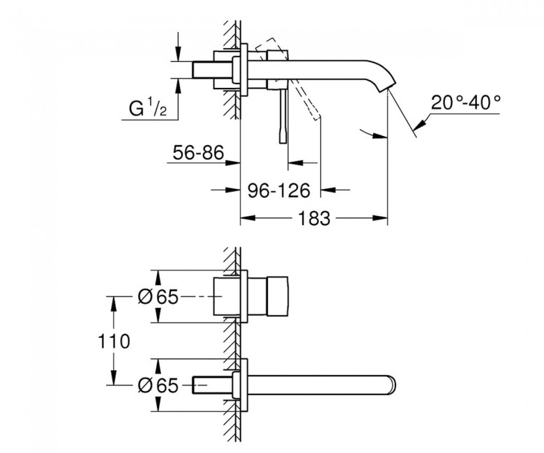 Смеситель для раковины на два отверстия Grohe Essence M-Size, теплый закат матовый (19408DL1) Фото - 1