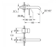 Смеситель для раковины на два отверстия Grohe Essence M-Size, теплый закат матовый (19408DL1) Фото - 1