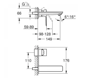 Смеситель для умывальника Grohe Lineare New, на 2 отверстия, наружная часть, M-Size, хром (19409001) Фото - 1