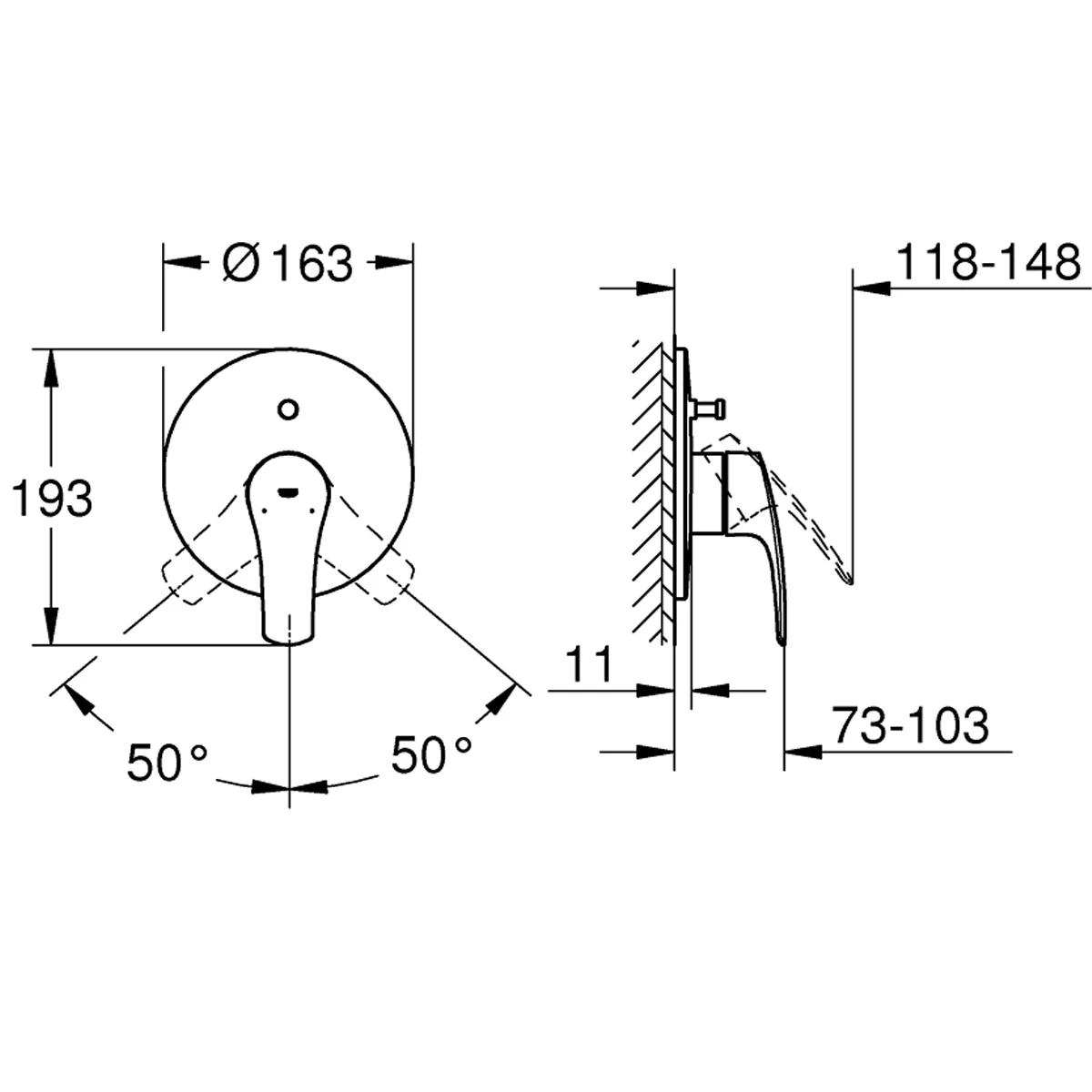 Змішувач для ванни Grohe Eurosmart одноважільний (194502433) Фото - 4